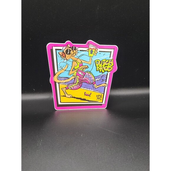 Dutch bros coffee sticker 80s cat with Walkman on beach 2023 - Picture 3 of 6